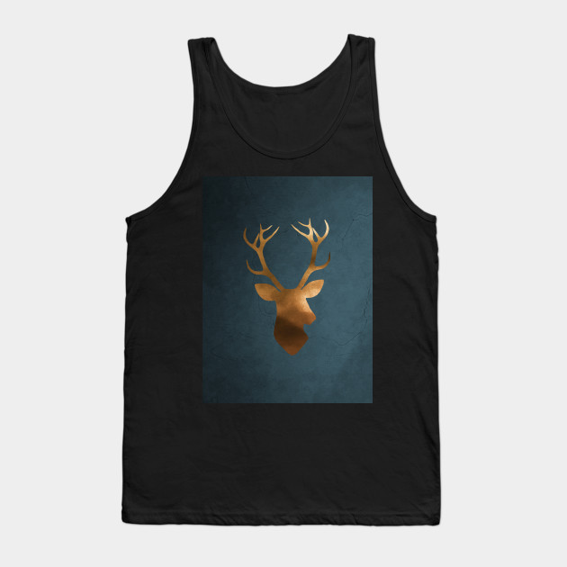 Gold deer watercolor painting